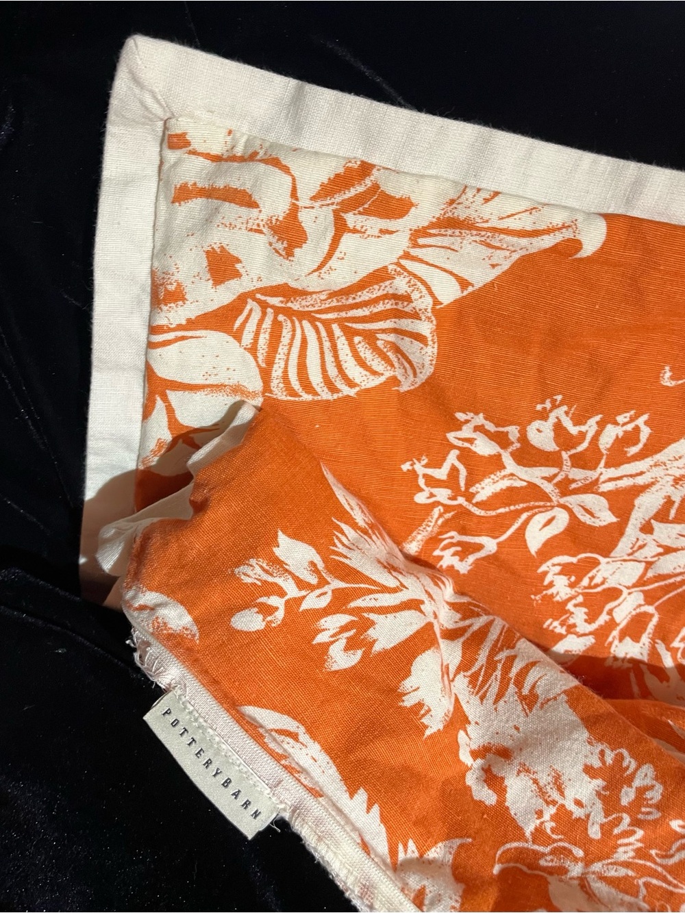 Pottery Barn Wels Palampore Floral Cotton Linen Pillow Cover